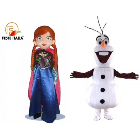 noleggio mascotte costumi olaf e Anna frozen