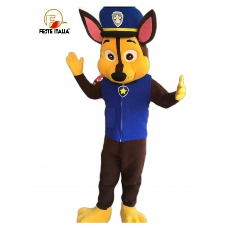 Affitto Noleggio Costume Mascotte Chase Paw Patrol Alessandria festa a tema Paw Patrol Alessandria
