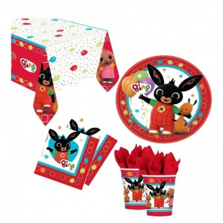kit party bing completo piatti bicchieri tovaglioli a tema bing palloncini bing  tovaglia bing