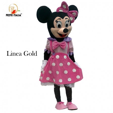 Affitto Noleggio Mascotte Costume  Minne  Rosa Linea Gold  festaminnie rosa compleanno minni rosa