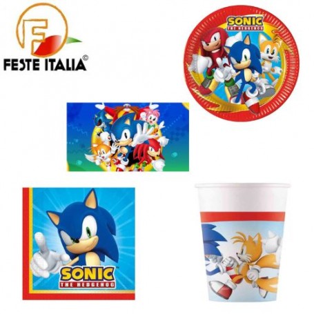 Kit Party Tavola Sonic decorazioni a tema Sonic ,festa a tema Sonic kit festa sonic