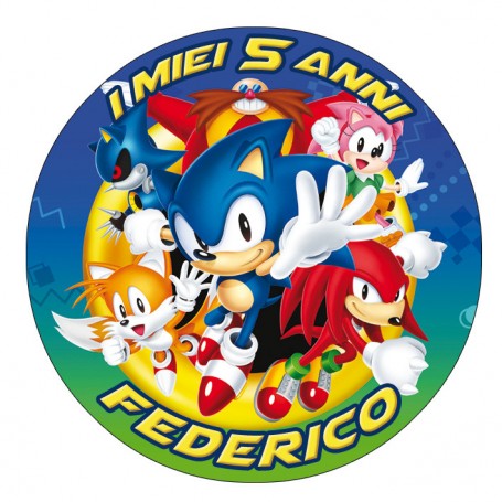 Calamite Sonic Compleanno Nome Personalizzato Gadget Festa a Tema Sonic