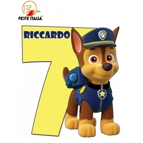 Sagoma decorativa Chase Paw Patrol personalizzabile Decorazione tavola Paw Patrol