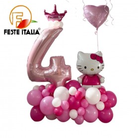 Composizione Palloncini a Tema Hello Kitty Decorazioni Sala Hello Kitty