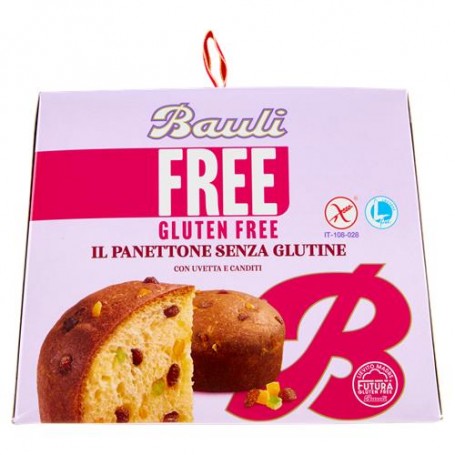 Bauli Free Gluten Free il Panettone Senza Glutine con Uvetta e Canditi 400 g Speciale Natale Bauli