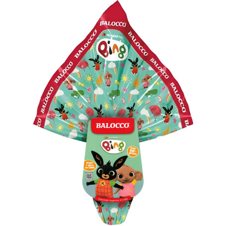 Uovo di Pasqua al latte bing 240g Balocco

con cioccolato al latte superiore e sorpresa a tema Bing
