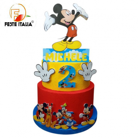 Torta Scenografica Topolino Mickey Mouse  per Compleanno Bambini – Personalizzabile con Nome ed Età