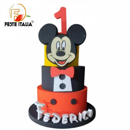 Torta Scenografica Topolino 3D Mickey Mouse  per Compleanno Bambini – Personalizzabile con Nome ed Età