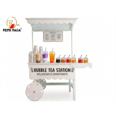 Affitto Noleggio Carretto Espositore Bubble Tea Scenografico per Eventi
