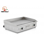Affitto Noleggio Fry top elettrico doppio - 700 x 400 mm - Piastra rigata - 4400 W