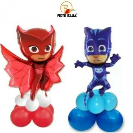 Kit Palloncini Centro tavola Gufetta Gattoboy Pj Masks Super Pigiamini