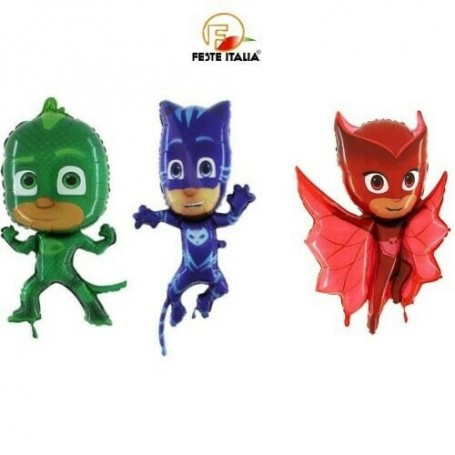 Palloncini Foil Gattoboy Gufetta Gekko Super Pigiamini Pj Masks