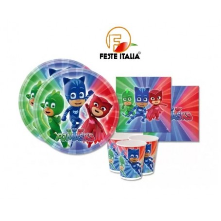 Set Super Pigiamini Pj Masks Addobbi COMPLEANNO DECORAZIONE FESTA A TEMA PJ MASK