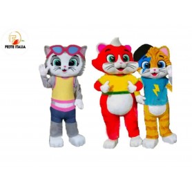 noleggio n.3 mascotte 44 gatti lampo Polpetta  Milady