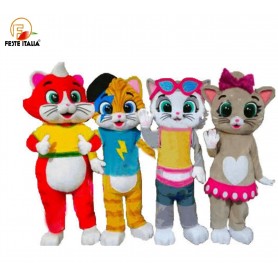 noleggio n.4 mascotte gatti lampo Polpetta Pilou Milady