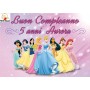 Striscione Banner compleanno Principesse personalizzato festa principesse