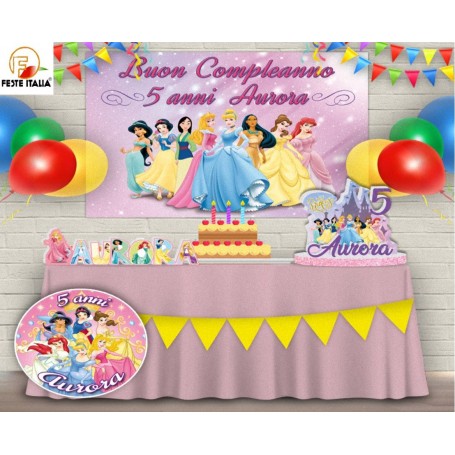 FESTA A TEMA PRINCIPESSE  PERSONALIZZATA PRINCIPESSE  (Nome festeggiata) decorazioni principesse