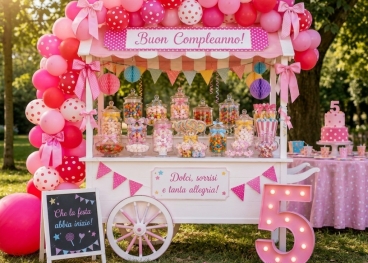Carretto Stand Caramelle per Feste di Laurea: